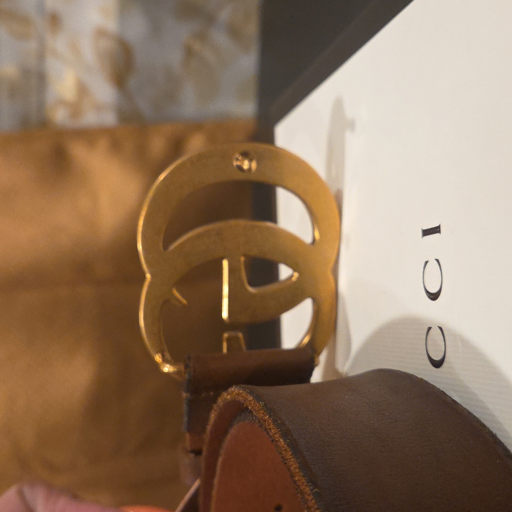 Gucci Brown and Gold Belt - Picture 5 of 7